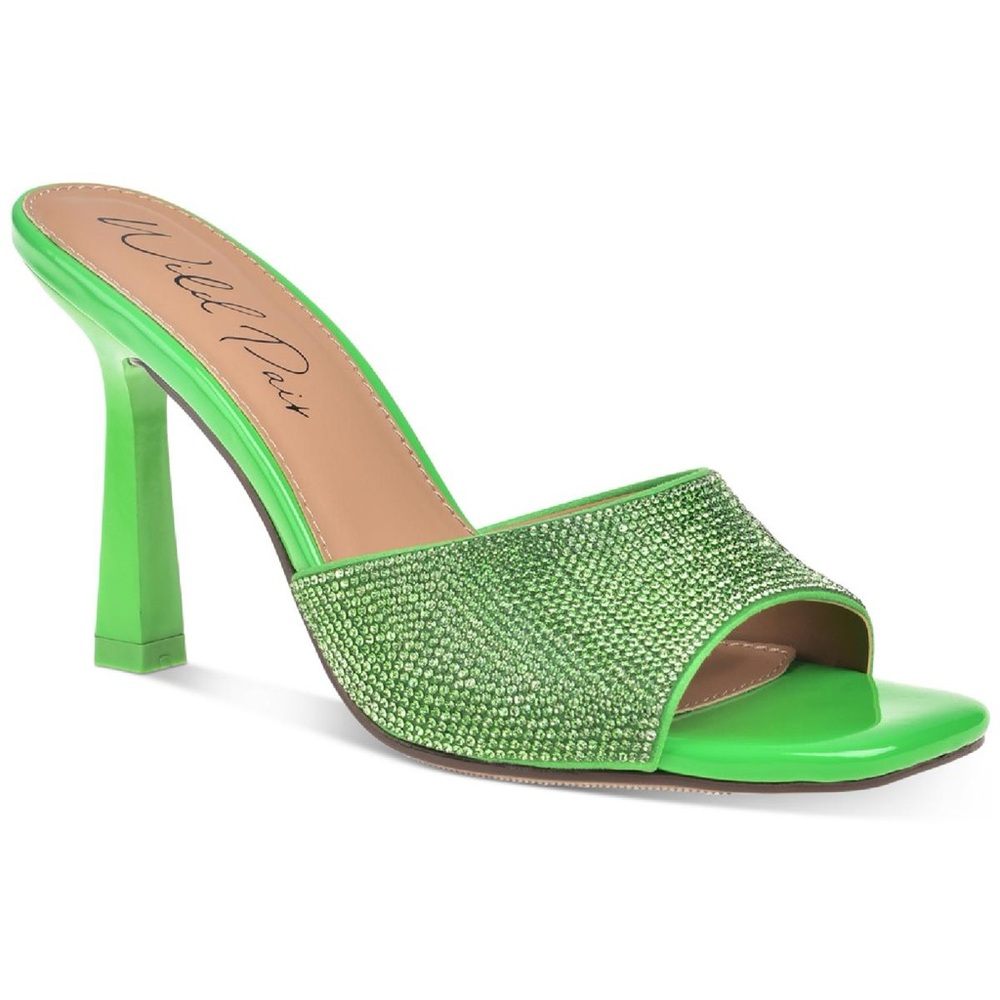 Wild Pair Sparkling Green Slide Sandals - Picture 4 of 7